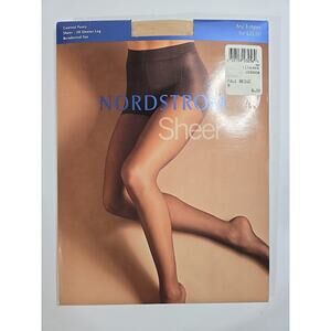 Nordstrom Sheer Control Panty B Pale Beige Reinforced Toe Brand New